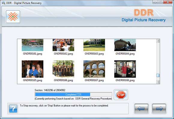 Screenshot of DDR Digital Pictures Recovery