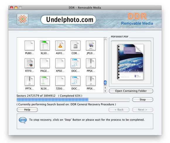 Screenshot of Restore Deleted Files Mac
